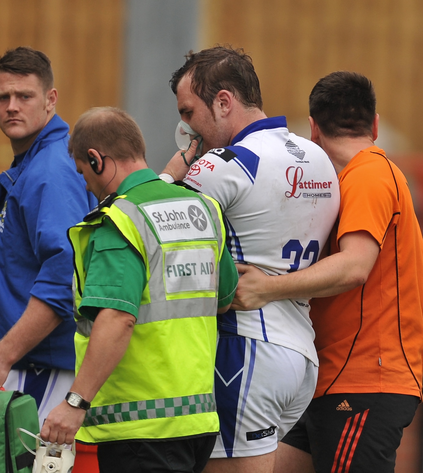 2014 - Dewsbury v Workington EPO - Greg Burke given oxygen